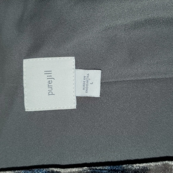 Pure Jill Open Front Shibori Print Velvet Cardigan Jacket Large - Picture 2 of 7